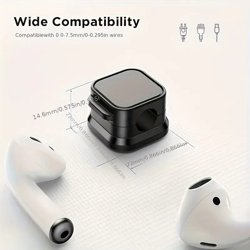 Super Adhesive, Magnetic Cord Holder, Smooth Adjustability, Easy To Use for Hiding or Organizing Cords at Home, Office, Desk, Nightstand, Office, Etc.