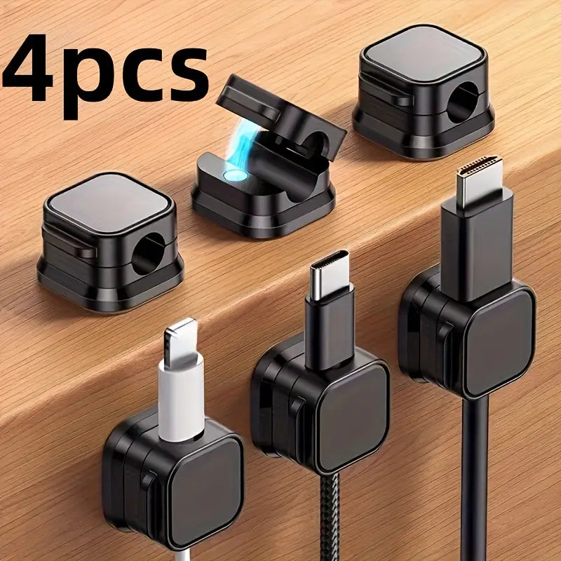 Super Adhesive, Magnetic Cord Holder, Smooth Adjustability, Easy To Use for Hiding or Organizing Cords at Home, Office, Desk, Nightstand, Office, Etc.