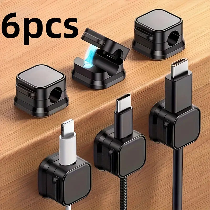 Super Adhesive, Magnetic Cord Holder, Smooth Adjustability, Easy To Use for Hiding or Organizing Cords at Home, Office, Desk, Nightstand, Office, Etc.