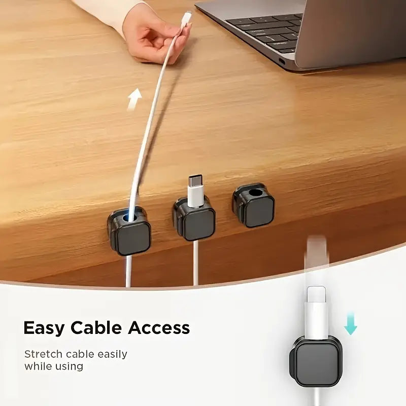 Super Adhesive, Magnetic Cord Holder, Smooth Adjustability, Easy To Use for Hiding or Organizing Cords at Home, Office, Desk, Nightstand, Office, Etc.