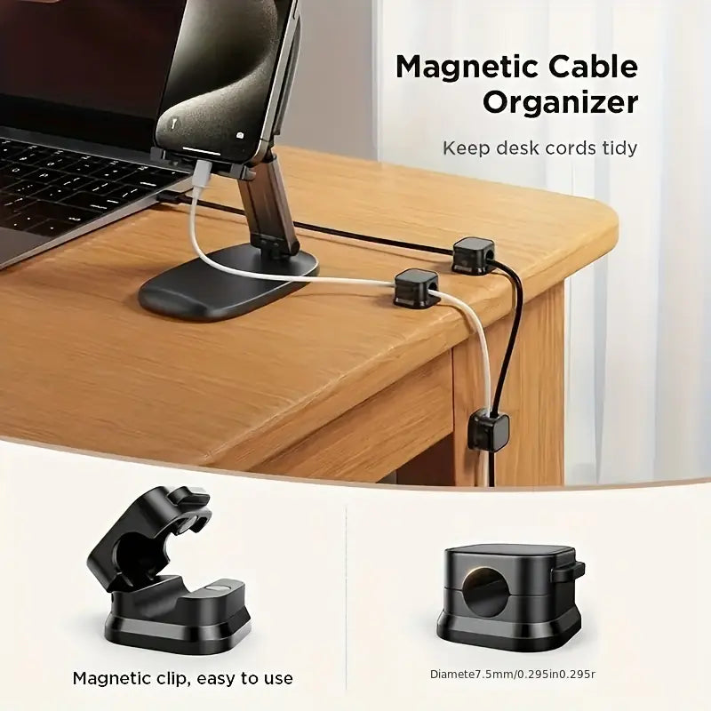 Super Adhesive, Magnetic Cord Holder, Smooth Adjustability, Easy To Use for Hiding or Organizing Cords at Home, Office, Desk, Nightstand, Office, Etc.